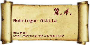 Mehringer Attila névjegykártya